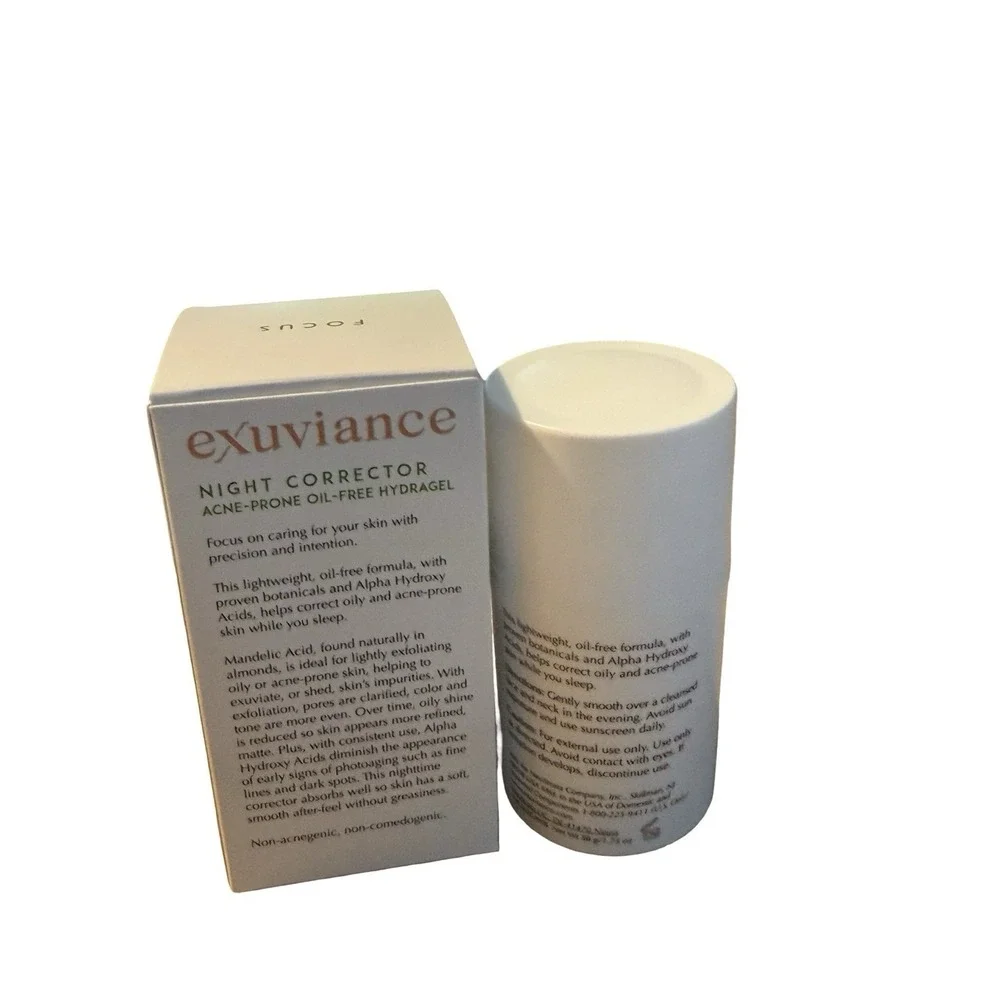 Exuviance Focus Night Corrector Acne Prone Oil Free Hydrogel 1.75 oz Full Sz New